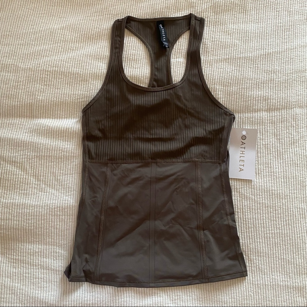 NWT Athleta Vitality Rib Tank Coffee House XS 🤎